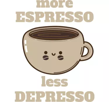 Original t-shirt mere espresso mindre depresso - TenStickers
