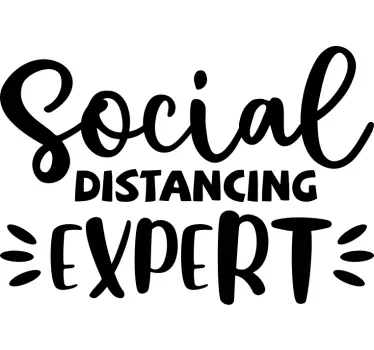 Original t-shirt social distancing ekspert - TenStickers