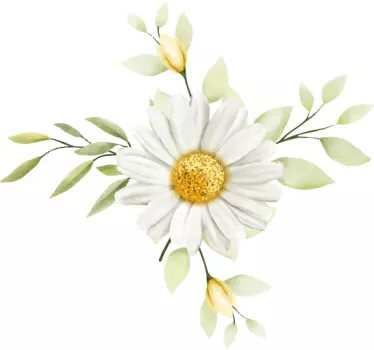 Original t-shirt hvid daisy blomster charme - TenStickers