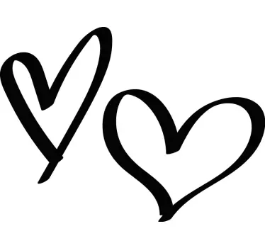 Par t-shirt med to hjerte symboler - TenStickers