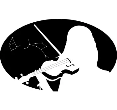 Original t-shirt violinist under stjerner - TenStickers