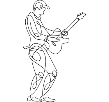 Original t-shirt guitarspillende silhuet - TenStickers