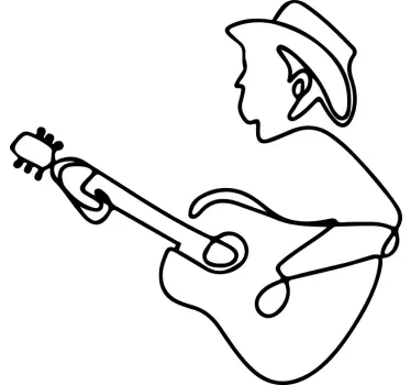 Guitarist sød minimalistisk design t-shirt - TenStickers