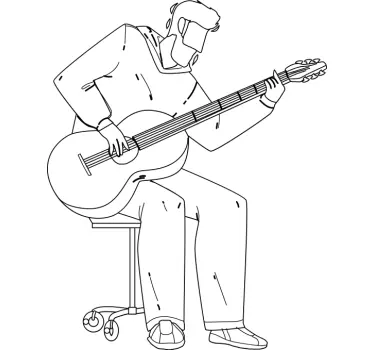 Original t-shirt musiker spiller guitar - TenStickers