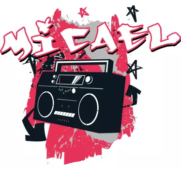 T-shirt til børn retro boombox stemning - TenStickers