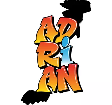 Personlig t-shirt med adrian navn design - TenStickers