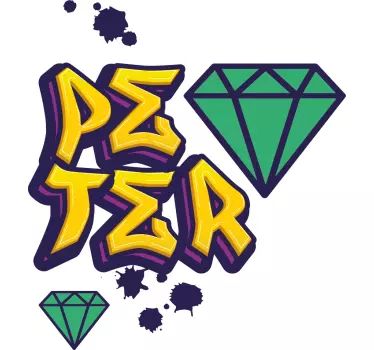 Personlig t-shirt peter diamond design - TenStickers