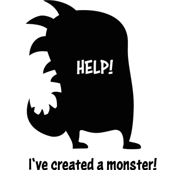 Hjælp jeg skabte et monster mor og datter t-shirt - TenStickers
