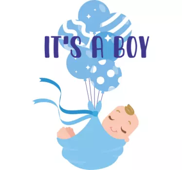 Det er en baby-shower-t-shirt med en dreng - TenStickers