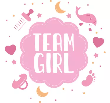 Team girl fejring baby t-shirt - TenStickers