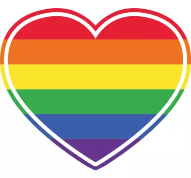 Gay pride flad i hjerteformet t-shirt - TenStickers