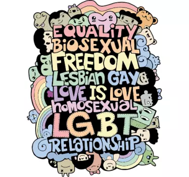 Håndtegning navne på lgbt t-shirt - TenStickers