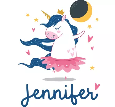 T-shirt til børn med sød enhjørning ballerina - TenStickers