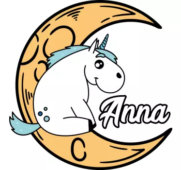 Unicorn on moon børneskjorte - TenStickers