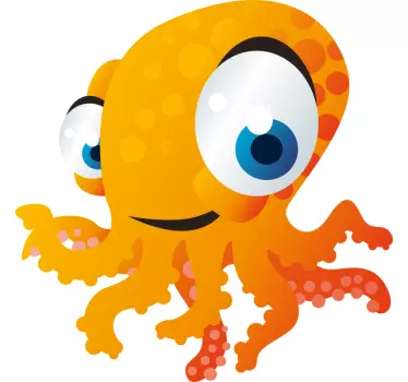 Blæksprutte tegneserie børneskjorte - TenStickers