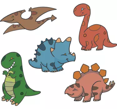 T-shirt til børn med søde dinosaurillustrationer - TenStickers