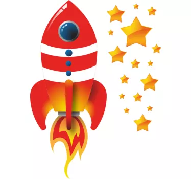 T-shirt til børn raketskibs eventyr - TenStickers
