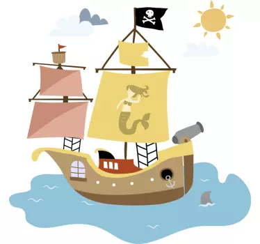 T-shirt til børn piratskibseventyr - TenStickers