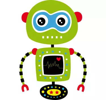 T-shirt til børn med robotkarakterdesign - TenStickers