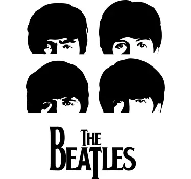 Original t-shirt med beatles ikoniske ansigtstræk - TenStickers