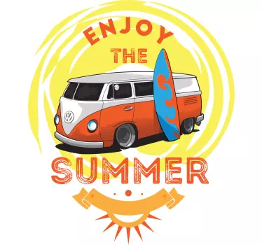 Tegneserie varevogn med surf t-shirt - TenStickers