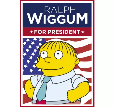 Original t-shirt ralph wiggum til præsident - TenStickers