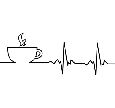T-shirt med kaffe line - TenStickers