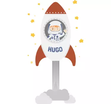 Astronaut med raket -børneskjorte - TenStickers