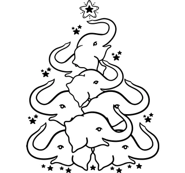 Elefant juletræ skjorter - TenStickers