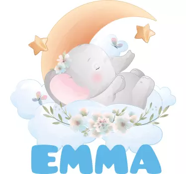 Søde dyr elefant med navn T-shirts med navn - TenStickers