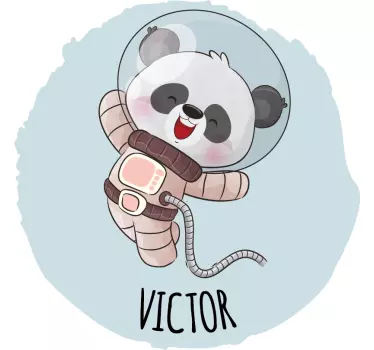 Sød panda til dreng med navn T-shirts med navn - TenStickers