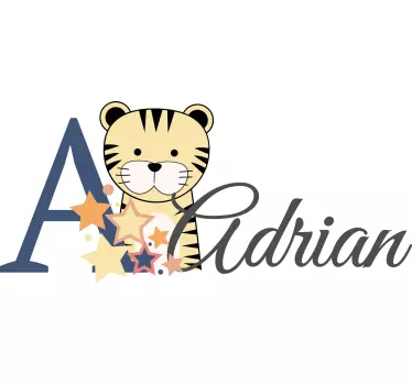Baby t-shirt med personlig tiger tema - TenStickers