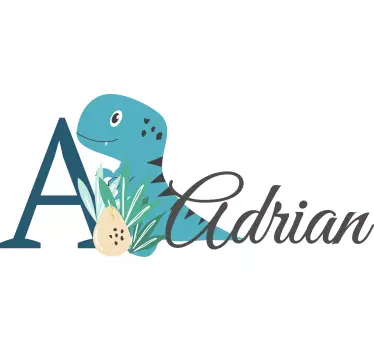 Søde dyr dino med navn T-shirts med navn - TenStickers
