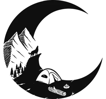 T-shirt til børn med måneskinscamping scene - TenStickers