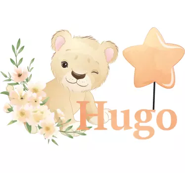 Baby t-shirt sød løve med stjerne - TenStickers
