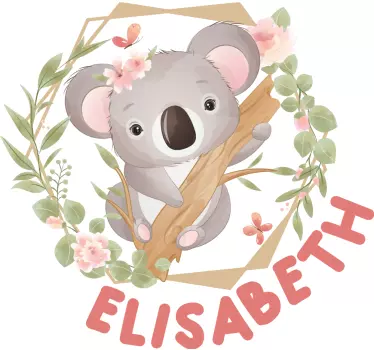Søde dyr koala med navn T-shirts med navn - TenStickers