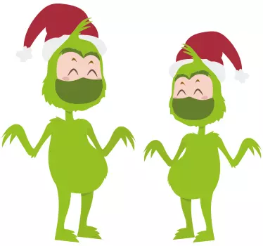 Glædelig grichmas med maske ansigt jule t-shirts - TenStickers