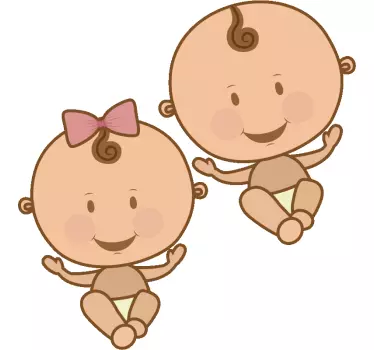 Tegneserie tvillinge babyer baby t-shirt - TenStickers