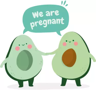 Sjovt vi er gravide avocado baby t-shirt - TenStickers