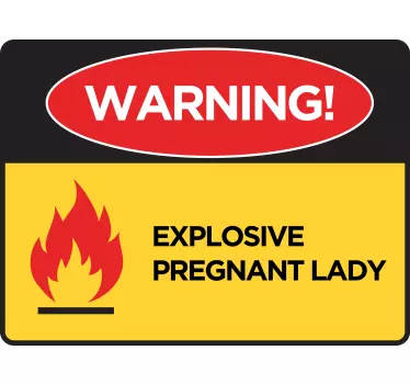 Mor og datter t-shirt advarsel eksplosiv gravid - TenStickers