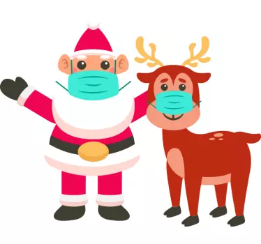 Forsigtige santa og rensdyr jul tee shirts - TenStickers