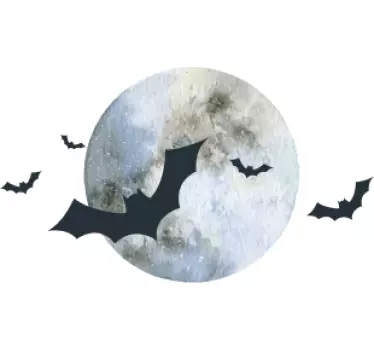Halloween t shirt flagermus og måne - TenStickers