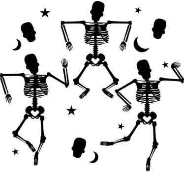 Halloween t shirt skeletdans - TenStickers