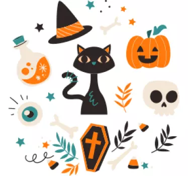 T-shirt til børn halloween kat kostume - TenStickers