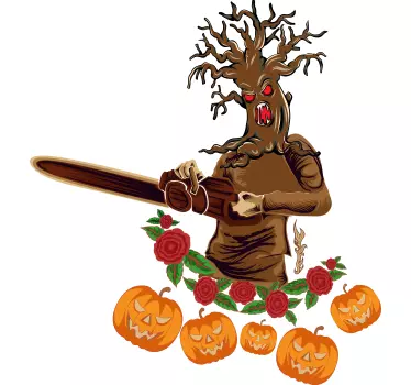 Monster træ halloween t shirt - TenStickers