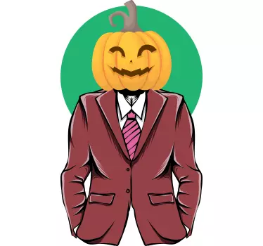 Elegant græskarmand med halloween-t-shirt i jakkesæt - TenStickers
