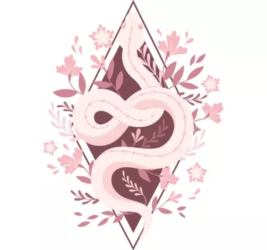 Pink slange illustration t-shirt - TenStickers
