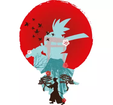 Original t-shirt med kulturel samurai kunst - TenStickers