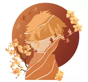 Original t-shirt med elegant blomster silhuet - TenStickers