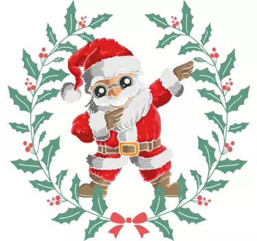 Tegneserie julemanden laver en dab jul tee shirts - TenStickers